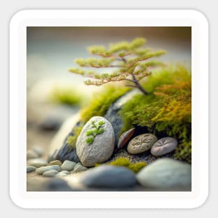 Leaves Pebbles Calm Tranquil Nature Peaceful Season Outdoors Sticker